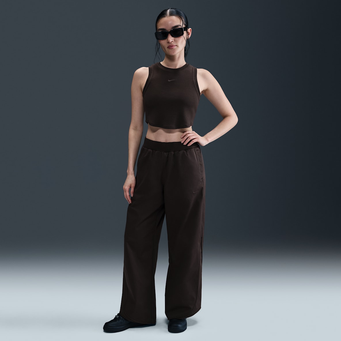 Nike Sportswear Collection Nike Sportswear Collection Women's Mid-Rise Twill Tracksuit Bottoms