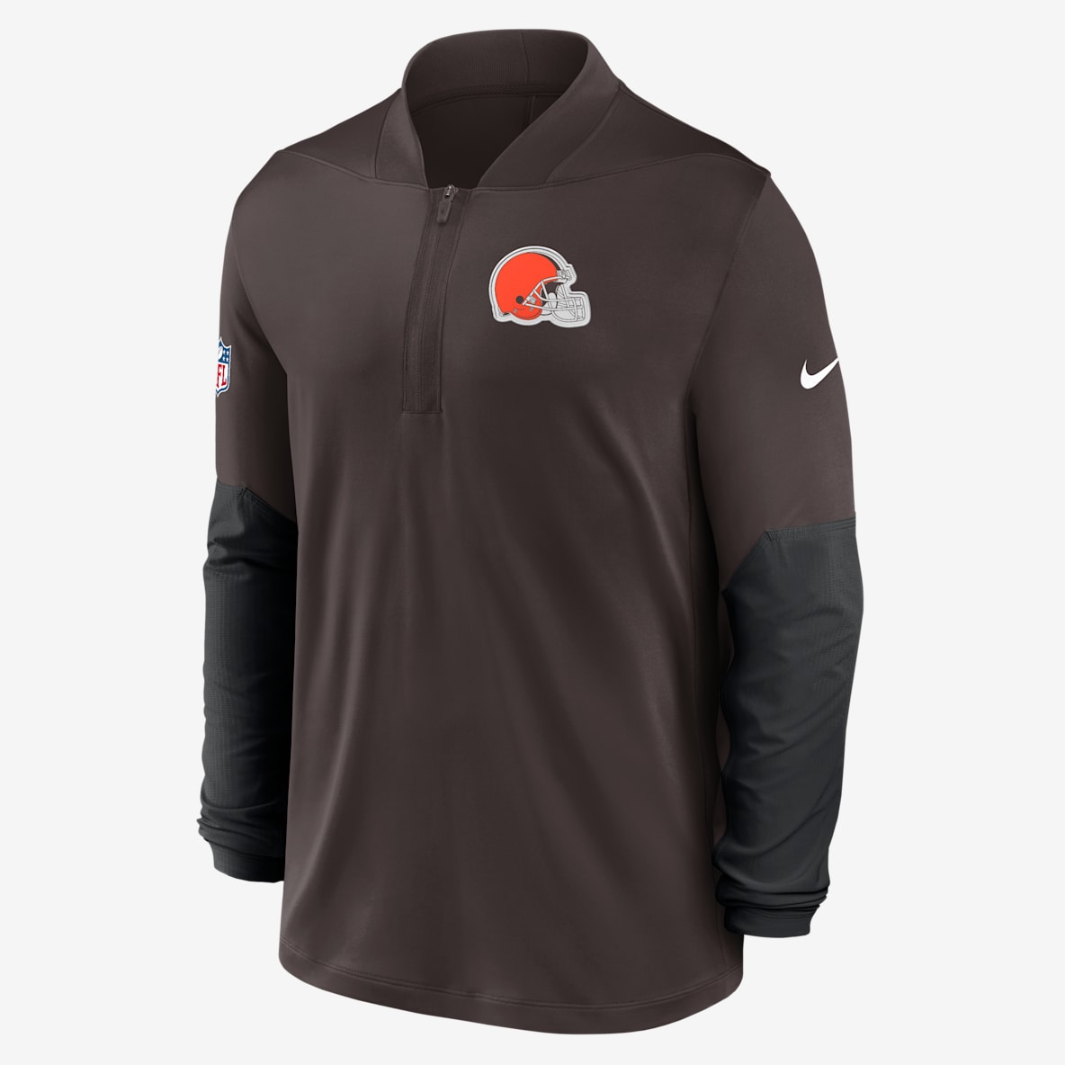 Cleveland Browns Feel The Pressure Men's Nike Dri-FIT NFL 1/2-Zip Top