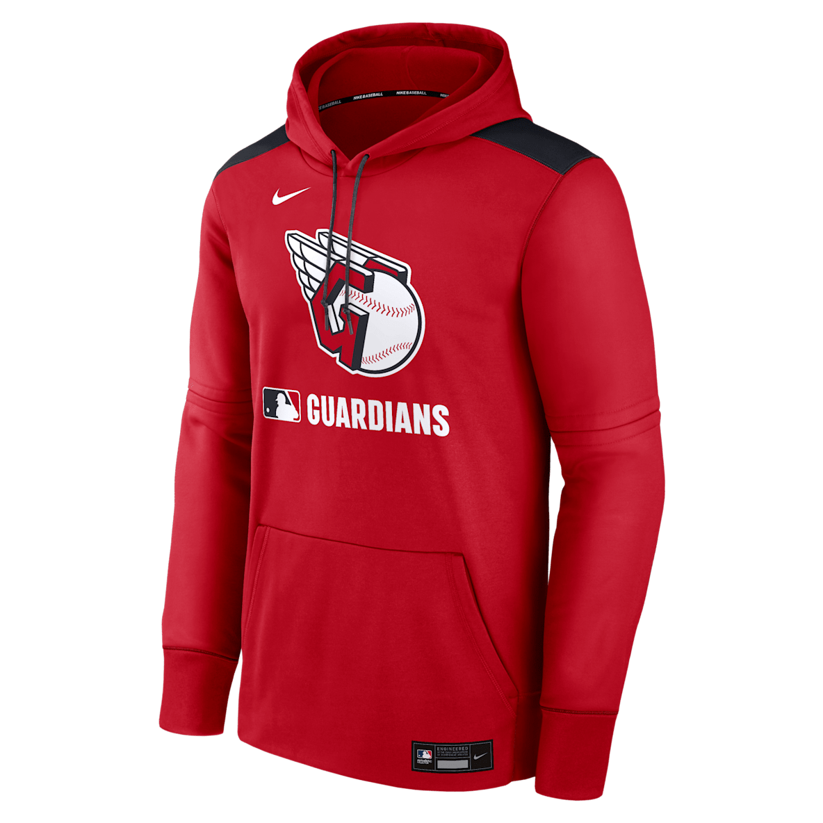 Cleveland Guardians Authentic Collection Cleveland Guardians Authentic Collection Sudadera con gorro sin cierre Nike Therma de la MLB para hombre