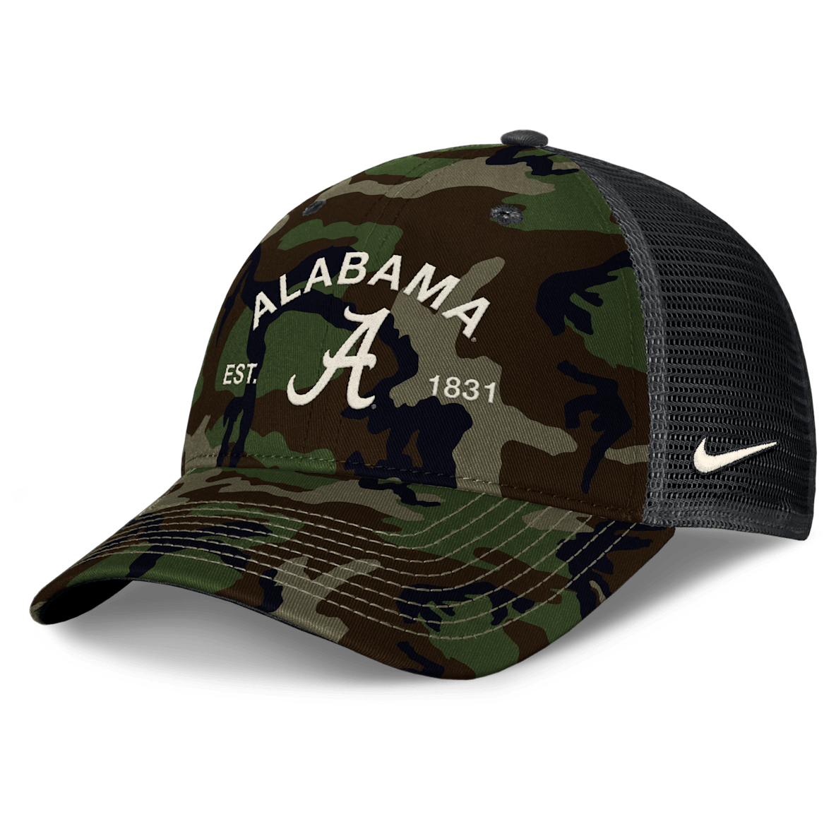 Alabama 2025 Military Appreciation Rise Men's Nike College Trucker Adjustable Hat
