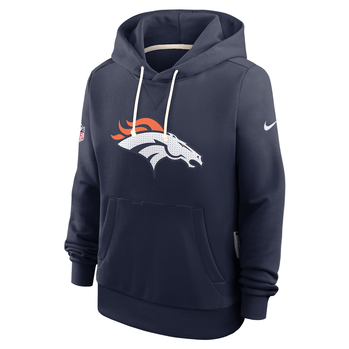 Denver Broncos Sideline Denver Broncos Sideline Sudadera con gorro sin cierre Nike Dri-FIT de la NFL para mujer