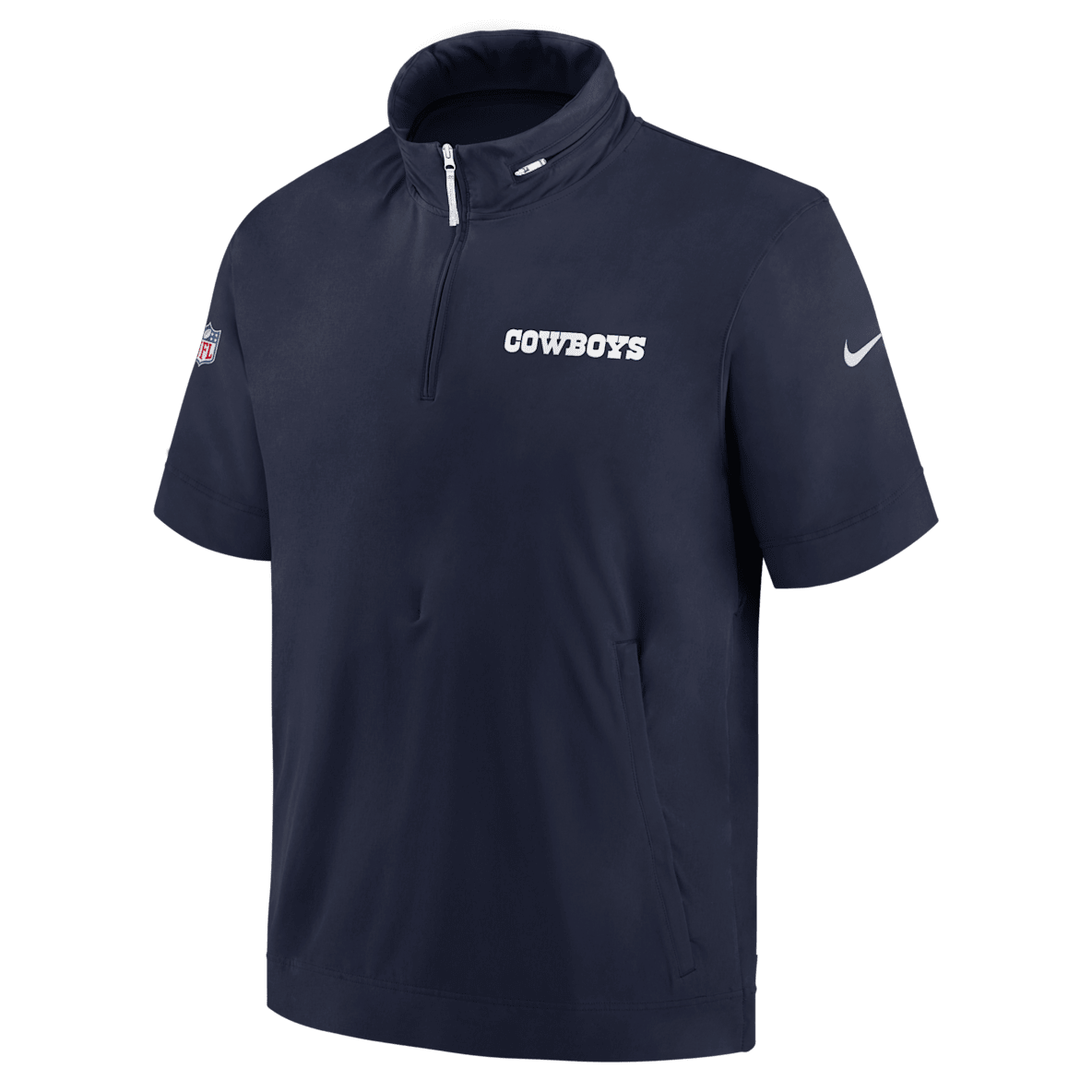 Dallas Cowboys Sideline Coach Dallas Cowboys Sideline Coach Men's Nike NFL 1/2-Zip Short-Sleeve Hooded Jacket