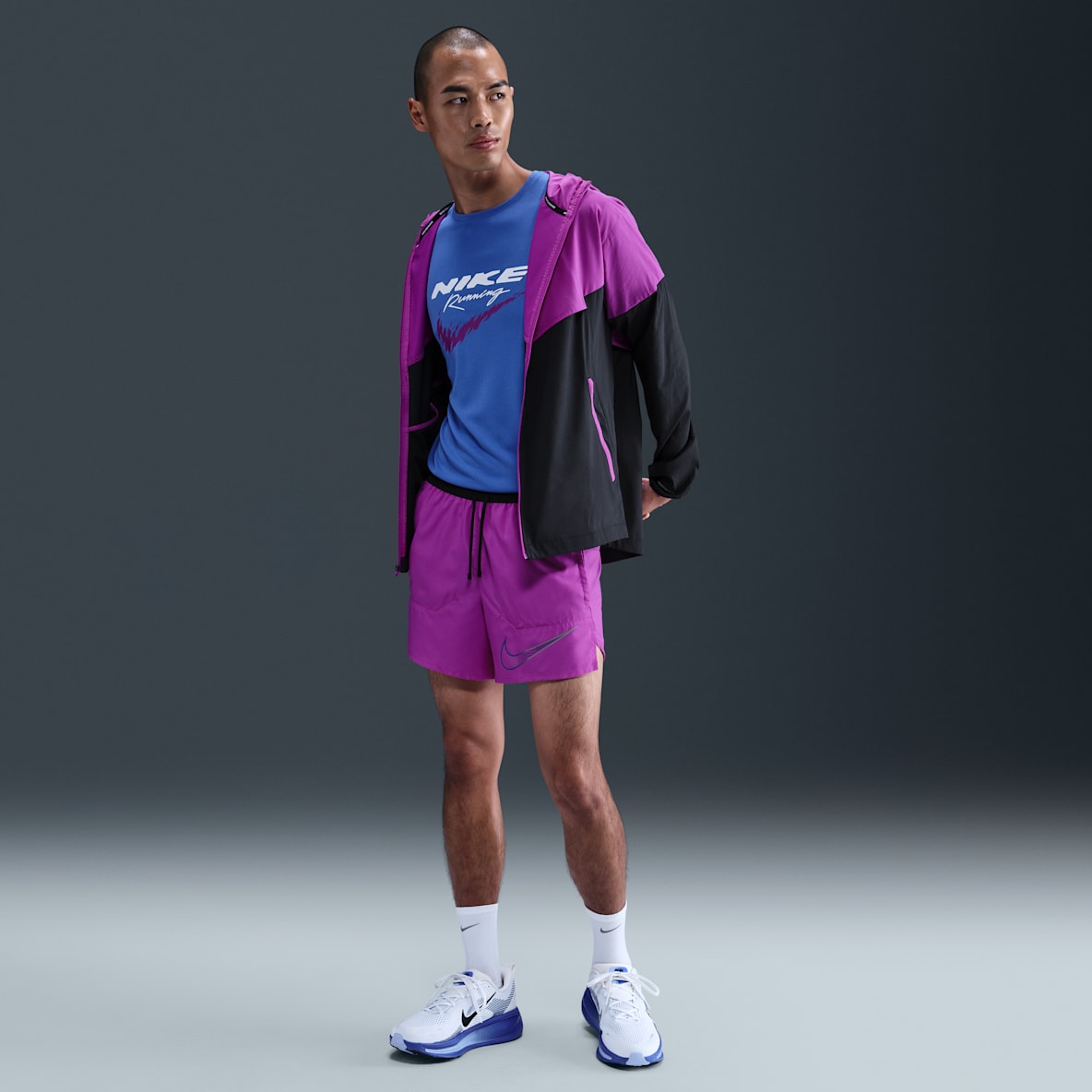 Nike Stride Nike Stride กางเกงวิ่งขาสั้น 5 นิ้วมีซับในผู้ชาย Dri-FIT