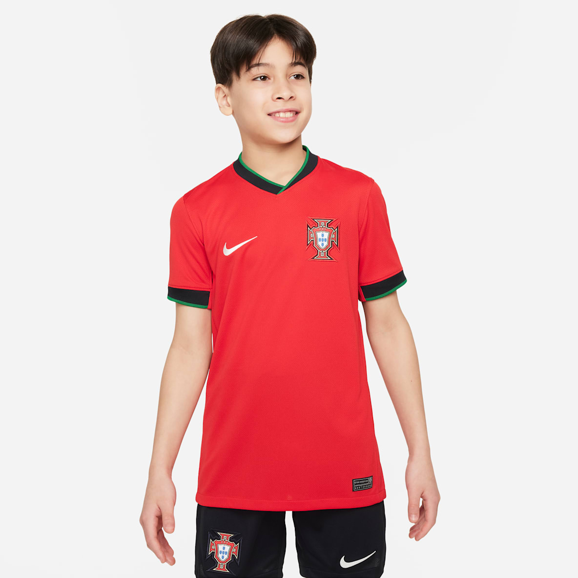 Portugal (equipo para hombre) local 2024/25 Stadium Jersey de fútbol Nike Dri-FIT Replica para niños talla grande