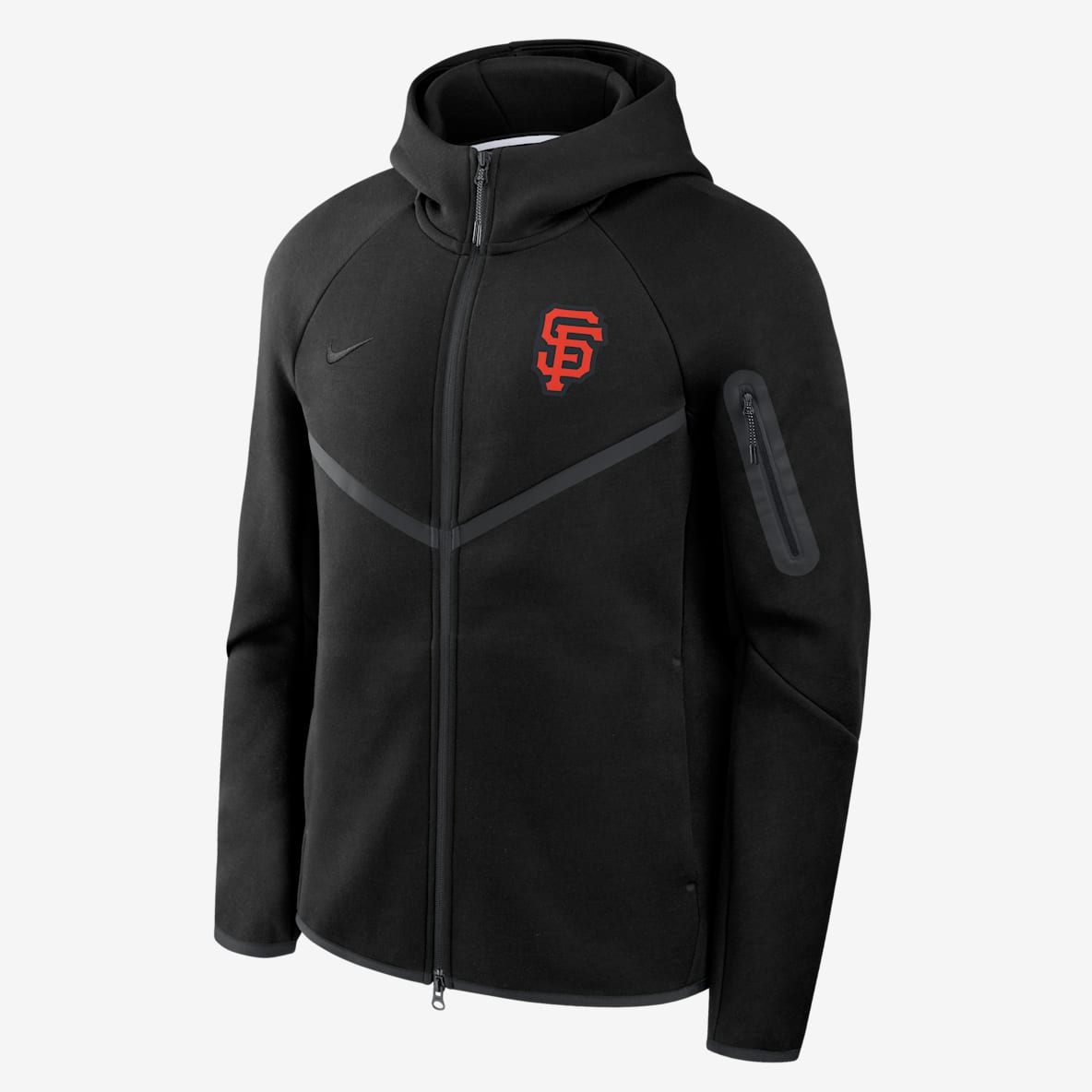 San Francisco Giants Tech Fleece Windrunner San Francisco Giants Tech Fleece Windrunner Men's Nike MLB Full-Zip Hooded Jacket