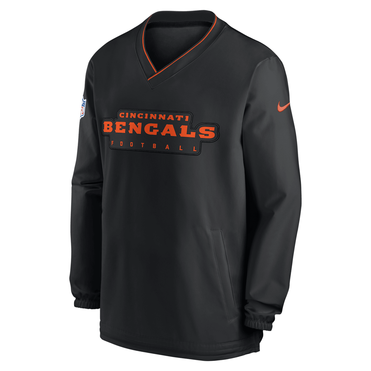 Cincinnati Bengals Sideline Cincinnati Bengals Sideline Playera rompevientos de manga larga de la NFL Nike para hombre