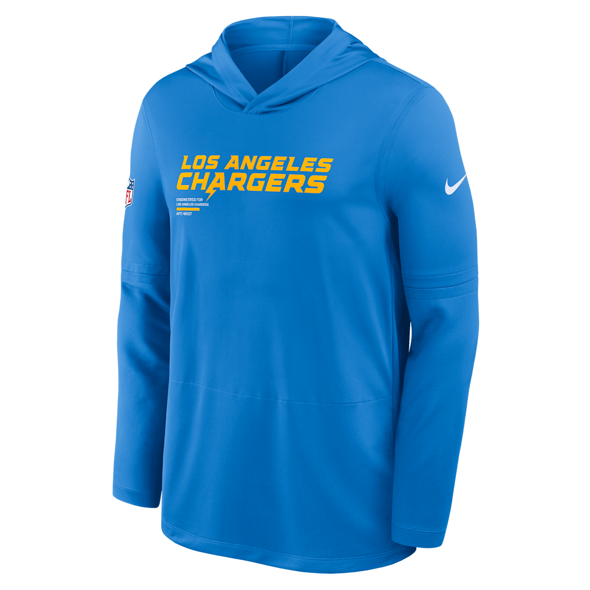Los Angeles Chargers Pure Fury Sideline Los Angeles Chargers Pure Fury Sideline Men's Nike Dri-FIT NFL Long-Sleeve Hooded Top