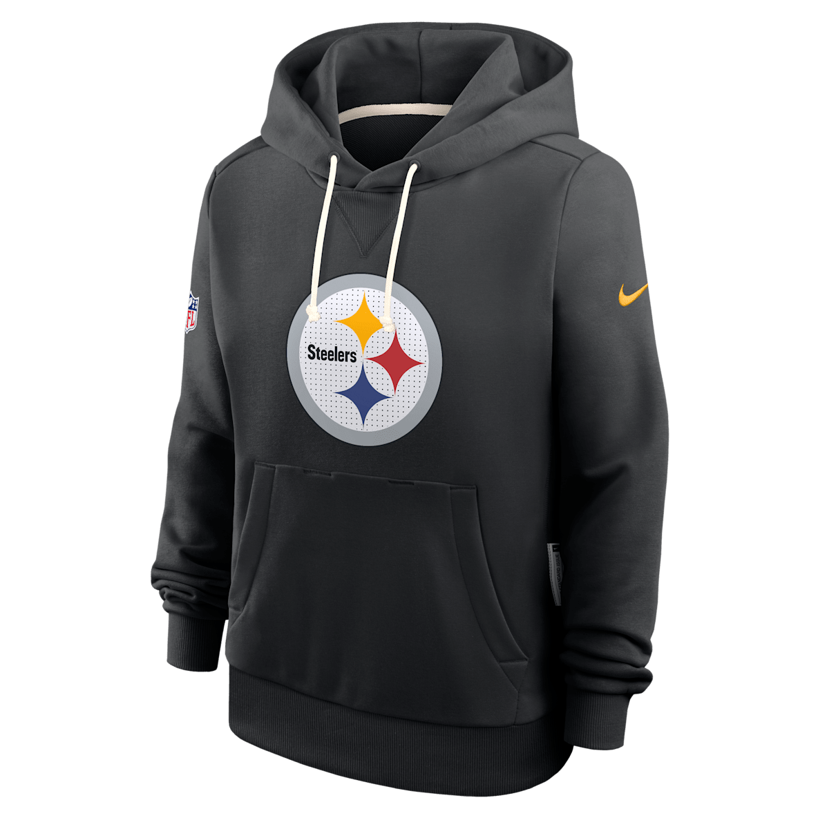 Pittsburgh Steelers Sideline Pittsburgh Steelers Sideline Sudadera con gorro sin cierre Nike Dri-FIT de la NFL para mujer