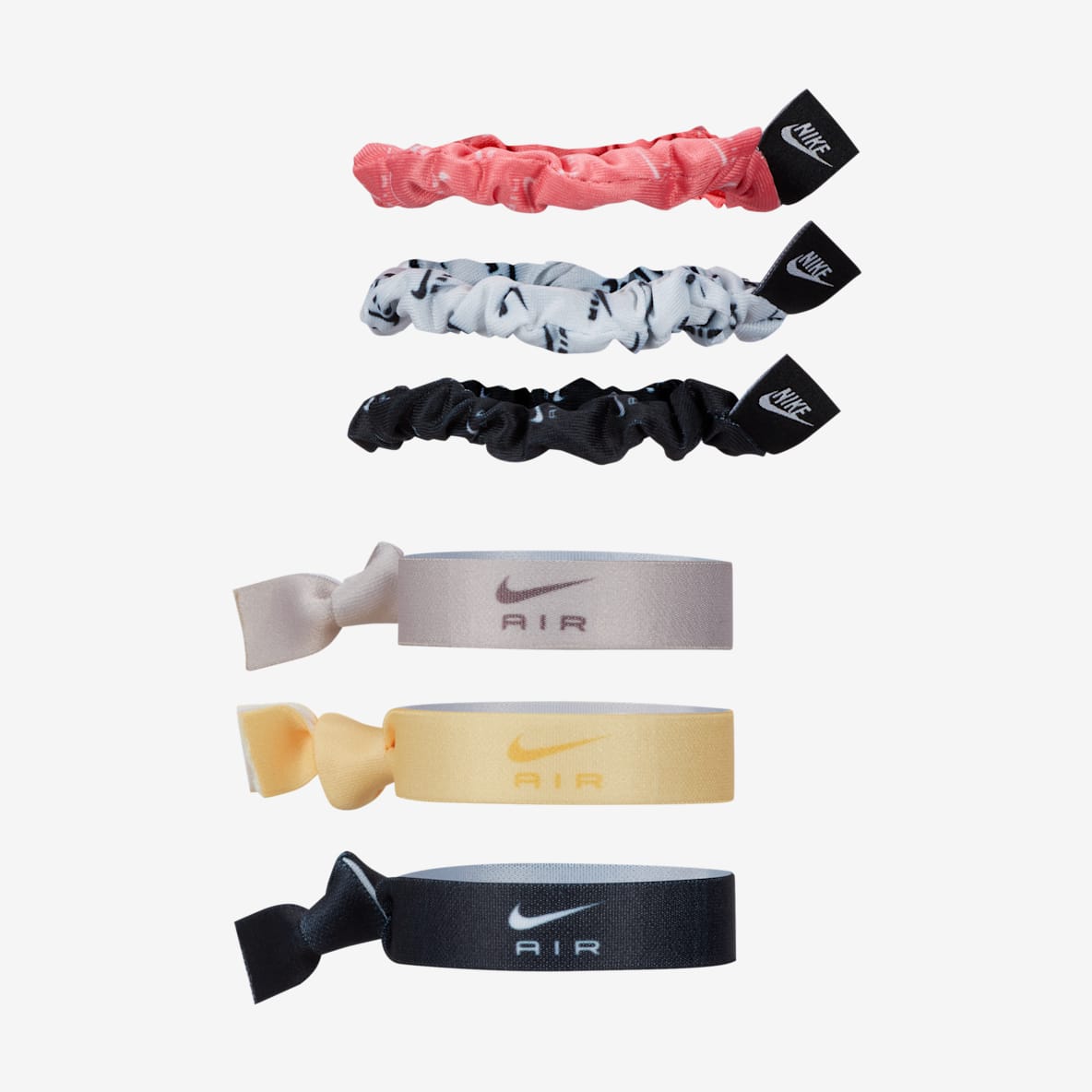 Nike Velvet and Elastic Hairbands (6 Pack)