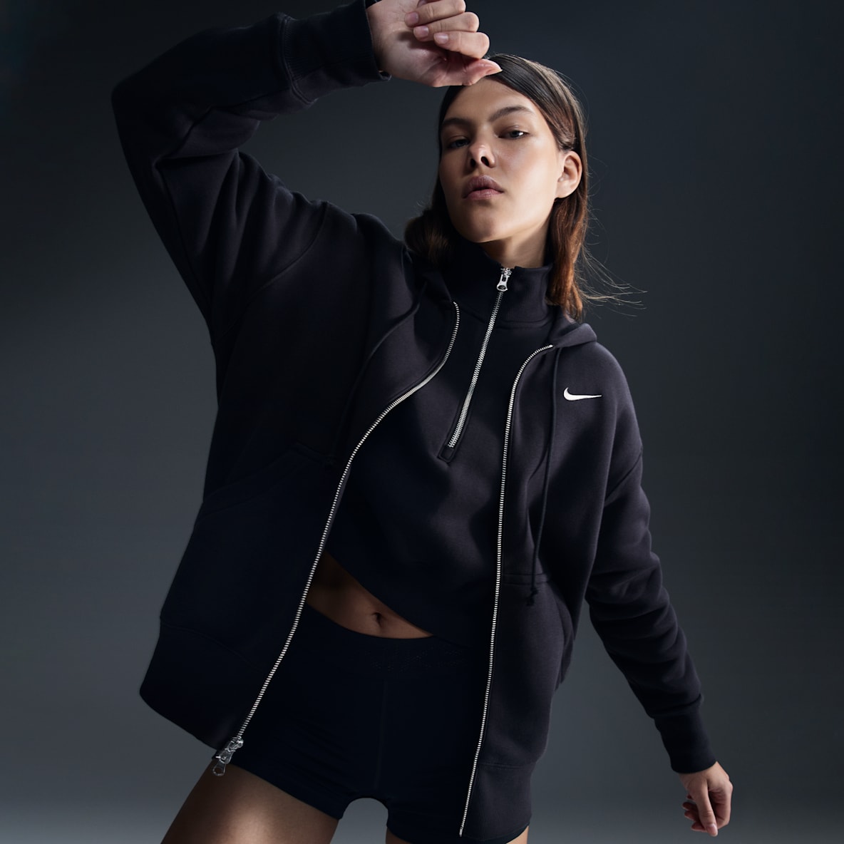 Nike Sportswear Phoenix Fleece Nike Sportswear Phoenix Fleece Oversized hættetrøje med lynlås til kvinder