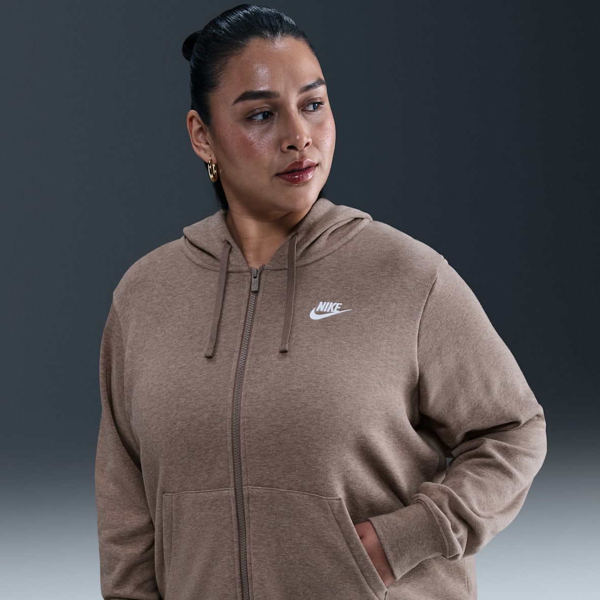 Nike Sportswear Club Fleece Nike Sportswear Club Fleece Sudadera con gorro de cierre completo para mujer (talla grande)