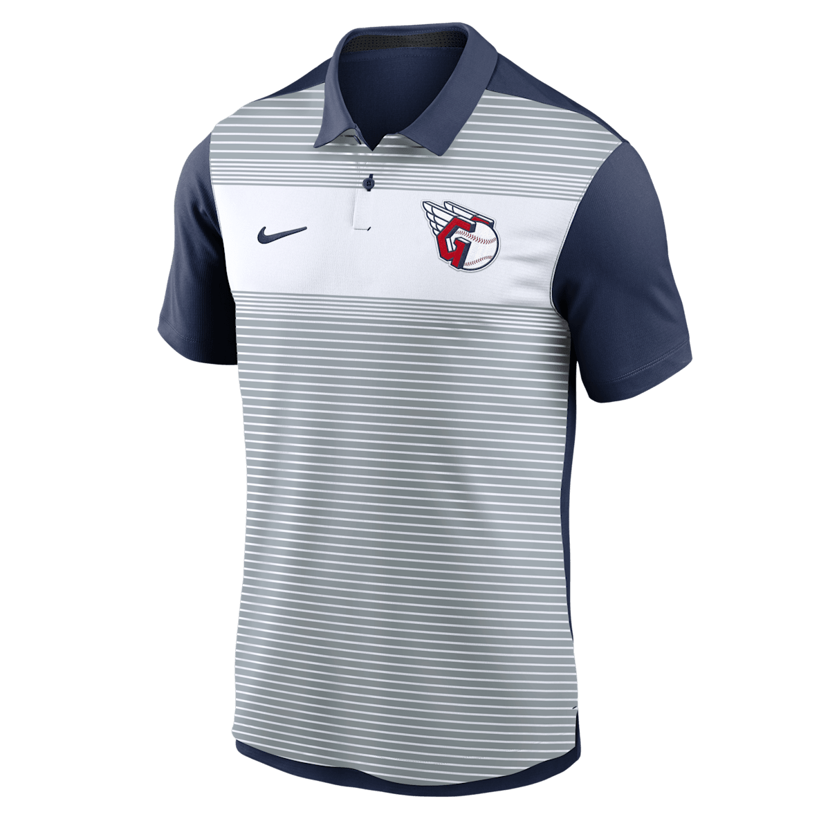 Cleveland Guardians Striped Vapor Polo Cleveland Guardians Striped Vapor Polo Men's Nike Dri-FIT MLB Polo
