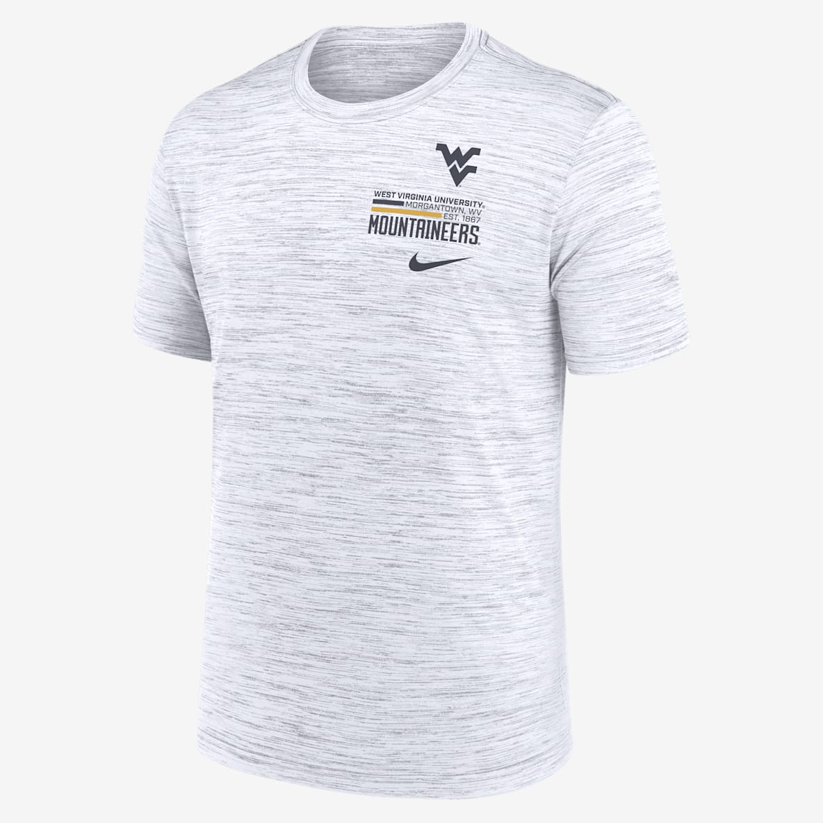 West Virginia Campus Chest Stack Velocity Men's Nike Dri-FIT College T-Shirt