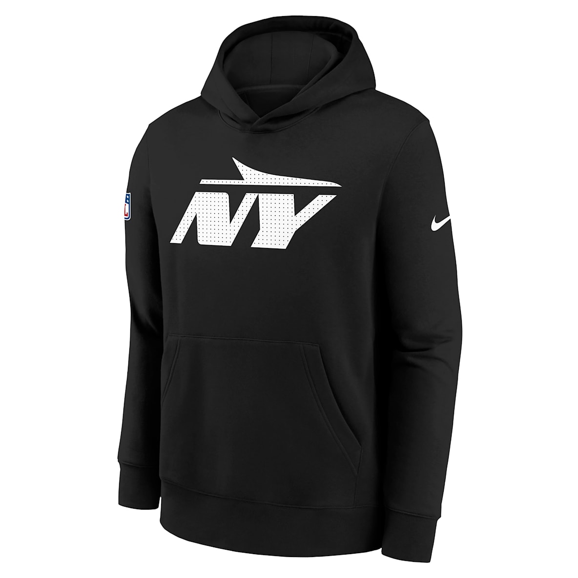 New York Jets Sideline Club Sudadera con gorro sin cierre Nike de la NFL para niños talla grande