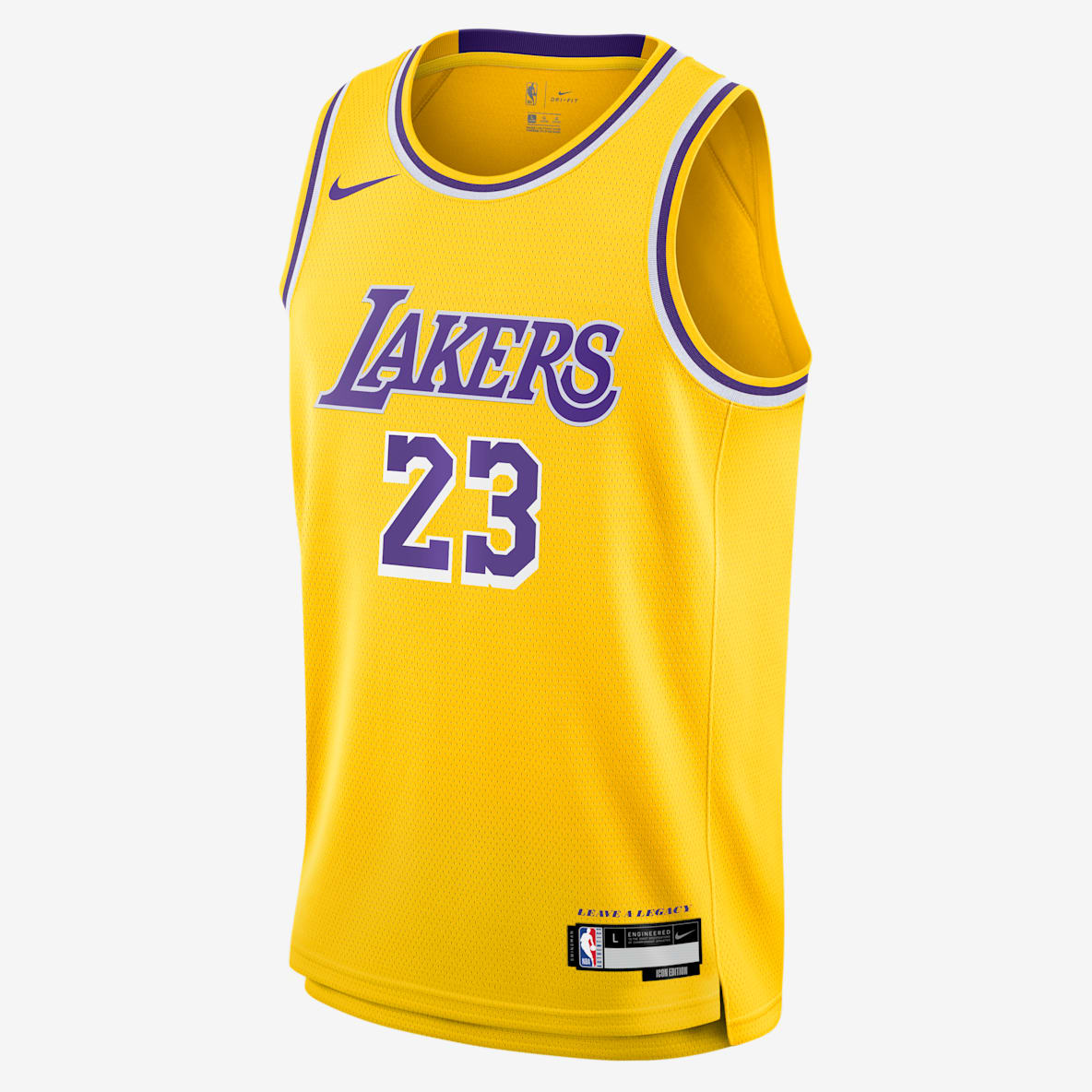 LeBron James Los Angeles Lakers 2023/24 Icon Edition Jersey Nike de la NBA Swingman para niños talla grande