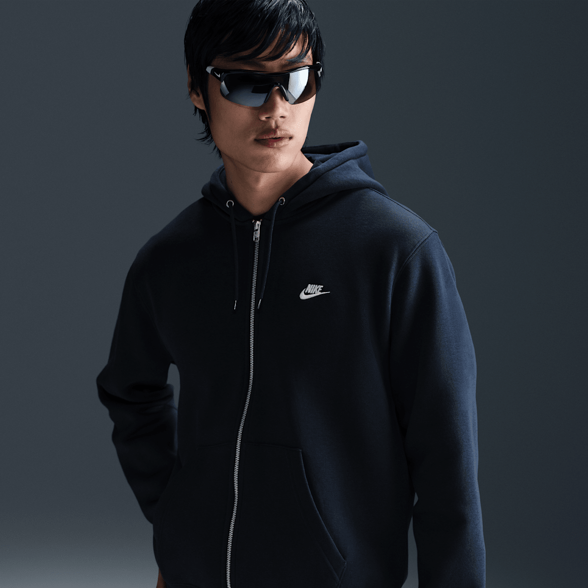 Nike Club Felpa con cappuccio e zip a tutta lunghezza in fleece - Uomo