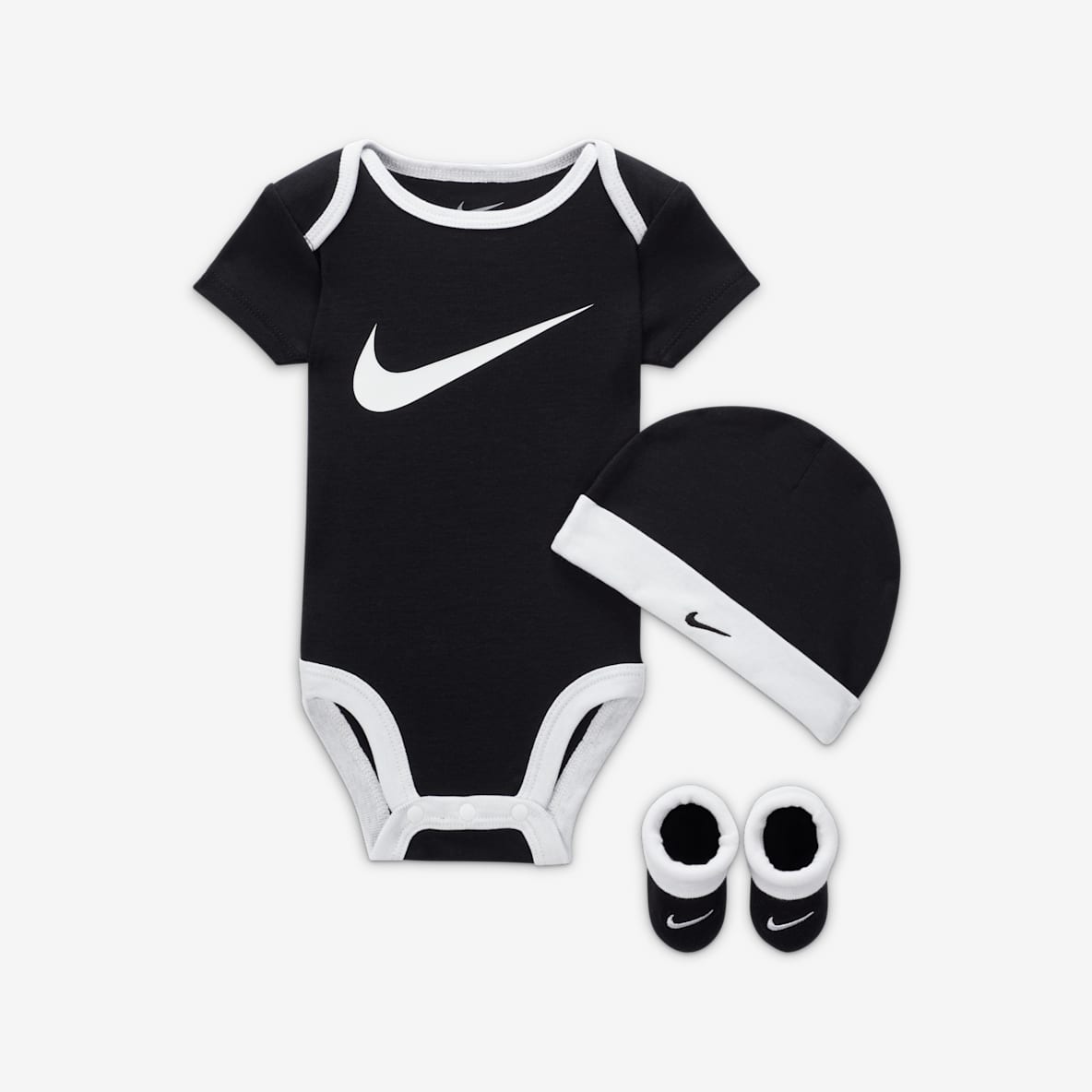 Nike Baby (6-12M) Bodysuit, Hat and Booties Box Set
