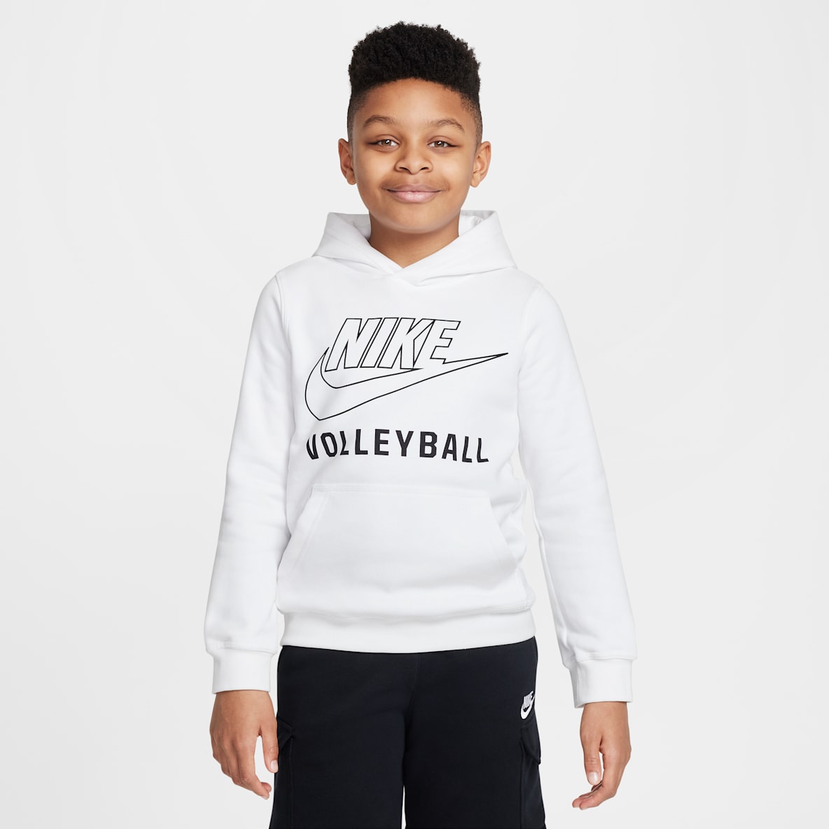Nike Sudadera con gorro sin cierre de vóleibol para niños talla grande