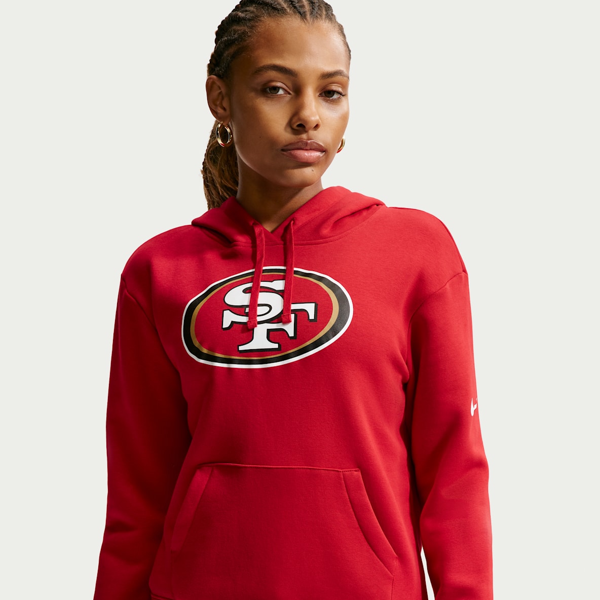 San Francisco 49ers Club Sudadera con gorro sin cierre Nike de la NFL para mujer