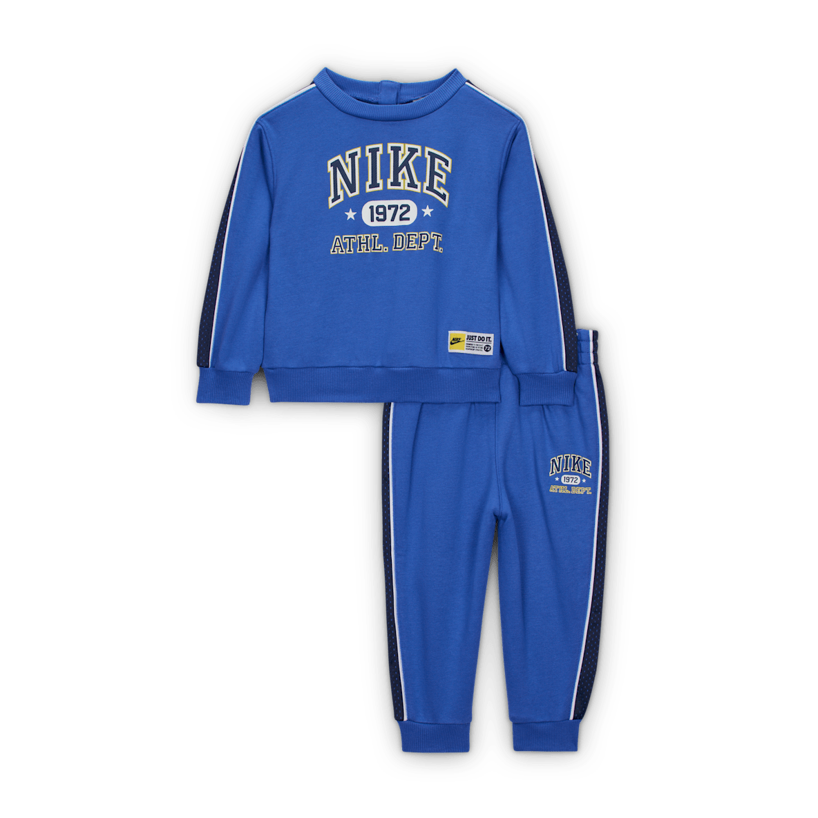 Nike Sportswear Nike Sportswear (12-24 meses) P.E. Conjunto de sudadera de cuello redondo y pantalones de French Terry para bebé