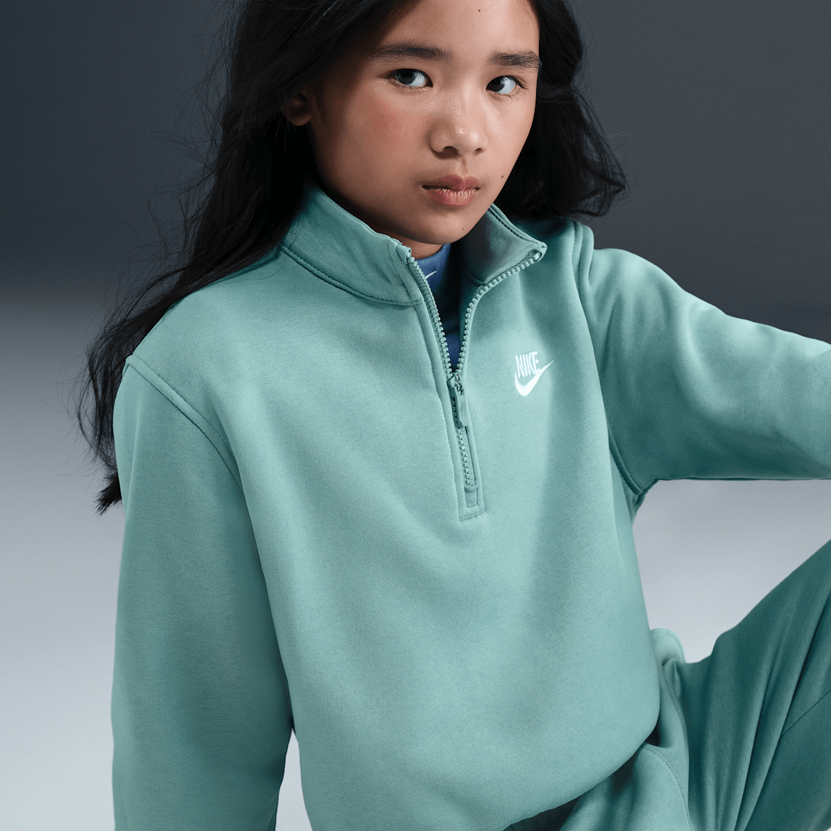 Nike Sportswear Club Fleece Nike Sportswear Club Fleece Big Kids' (Girls') 1/2-Zip Long-Sleeve Top