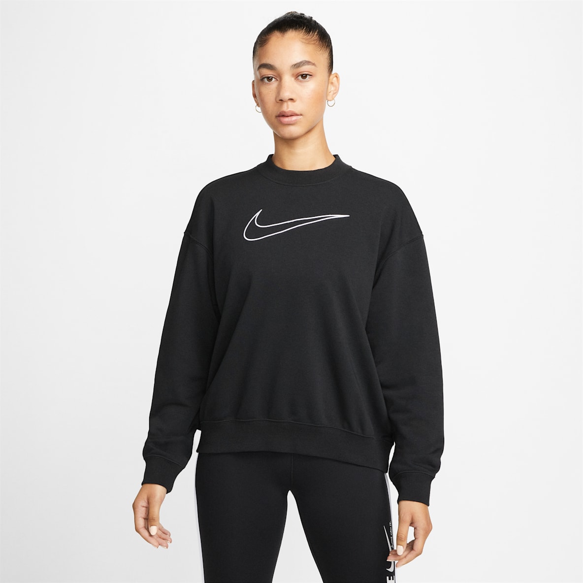 Nike Dri-FIT Get Fit Sudadera de cuello redondo con gráfico para mujer