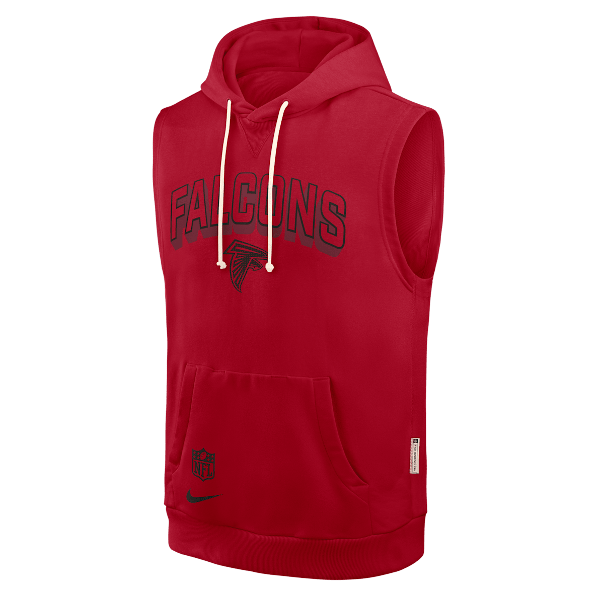 Atlanta Falcons Sideline Atlanta Falcons Sideline Sudadera con gorro sin cierre sin mangas Nike Dri-FIT de la NFL para hombre