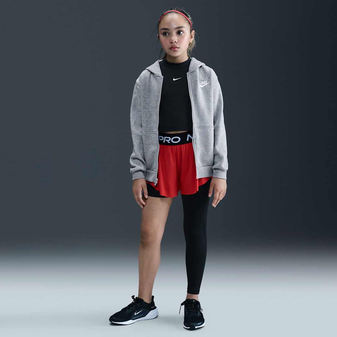 Nike Pro Nike Pro Big Kids' (Girls') Mid-Rise Single-Leg Leggings