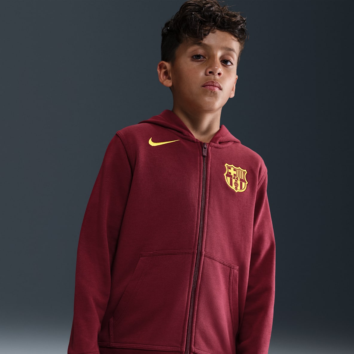 F.C. Barcelona Club Fourth Older Kids' (Boys') Nike Football Full-Zip Hoodie