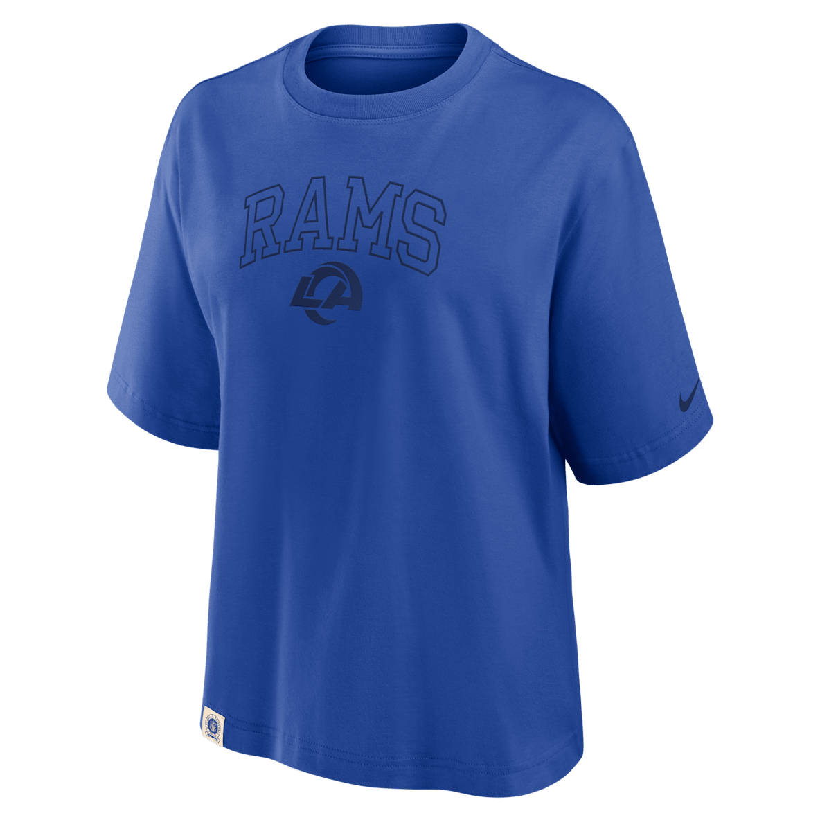 Los Angeles Rams Arch Boxy Los Angeles Rams Arch Boxy Playera Nike de la NFL para mujer