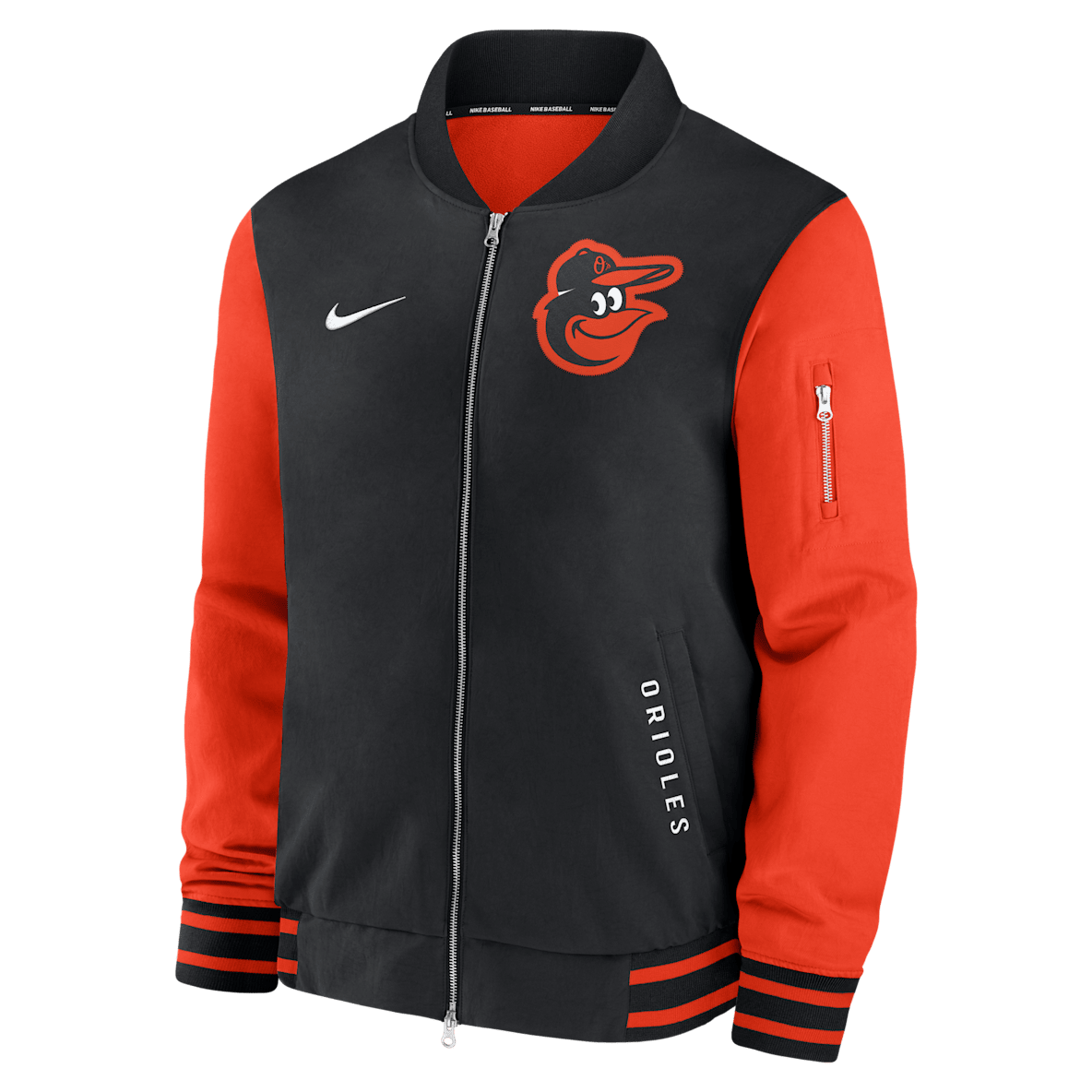 Baltimore Orioles Authentic Collection Dugout Baltimore Orioles Authentic Collection Dugout Chamarra bomber Nike de la MLB de cierre completo para hombre