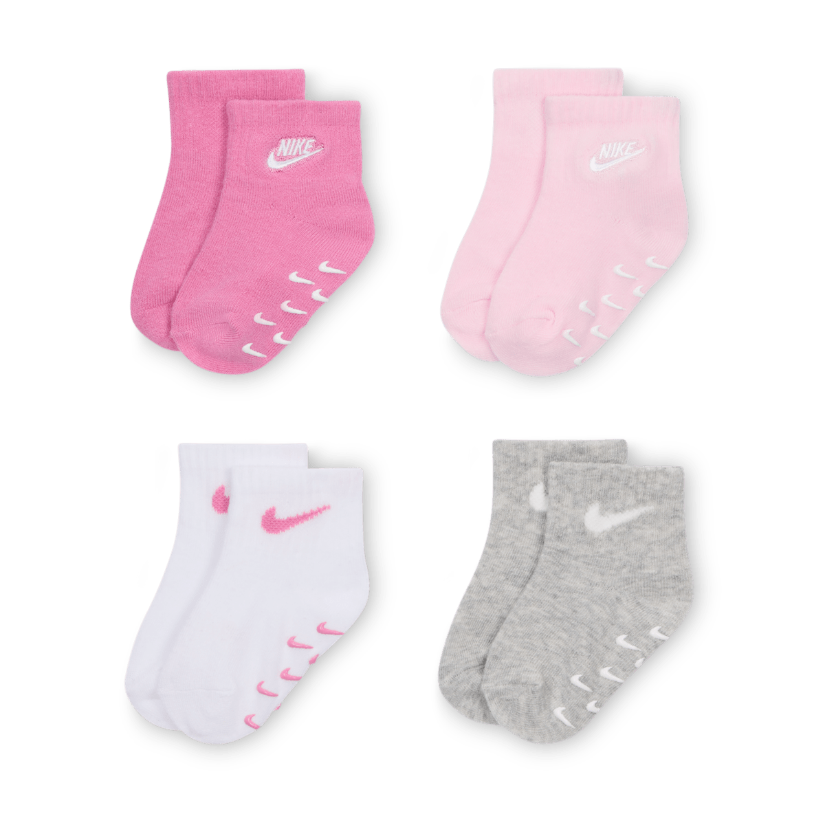 Nike Nike Calcetines con agarre con logotipo para bebé (4 pares) (3 a 6 meses)