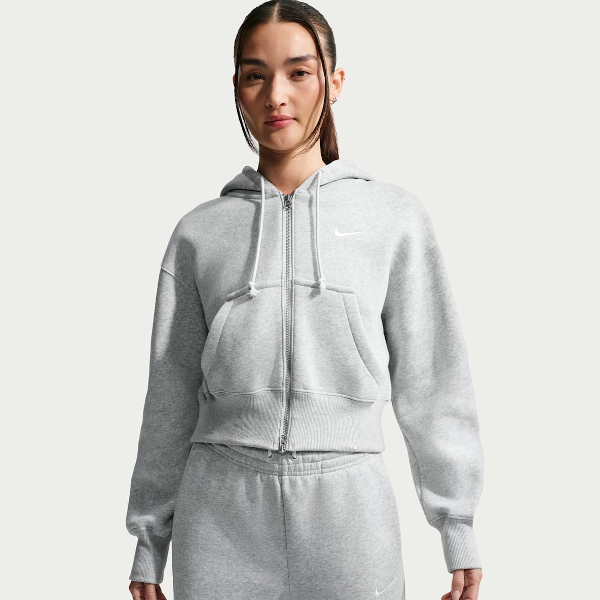 나이키 스포츠웨어 피닉스 플리스 여성 루즈 풀집 크롭 후디