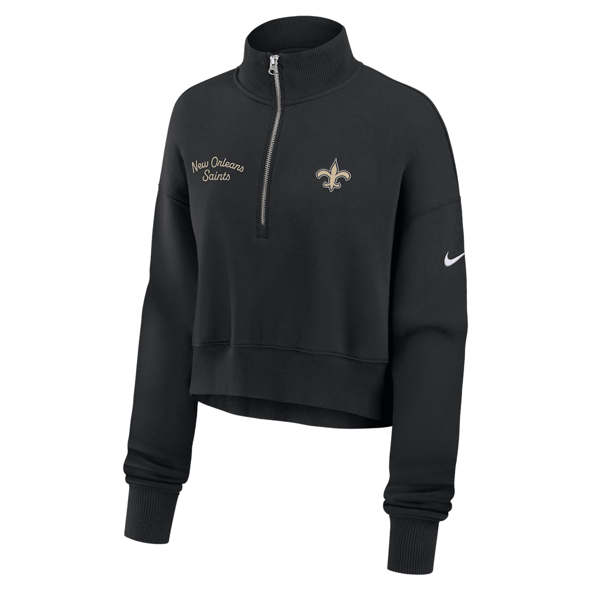 New Orleans Saints Phoenix New Orleans Saints Phoenix Women's Nike NFL Cropped 1/4-Zip Crew