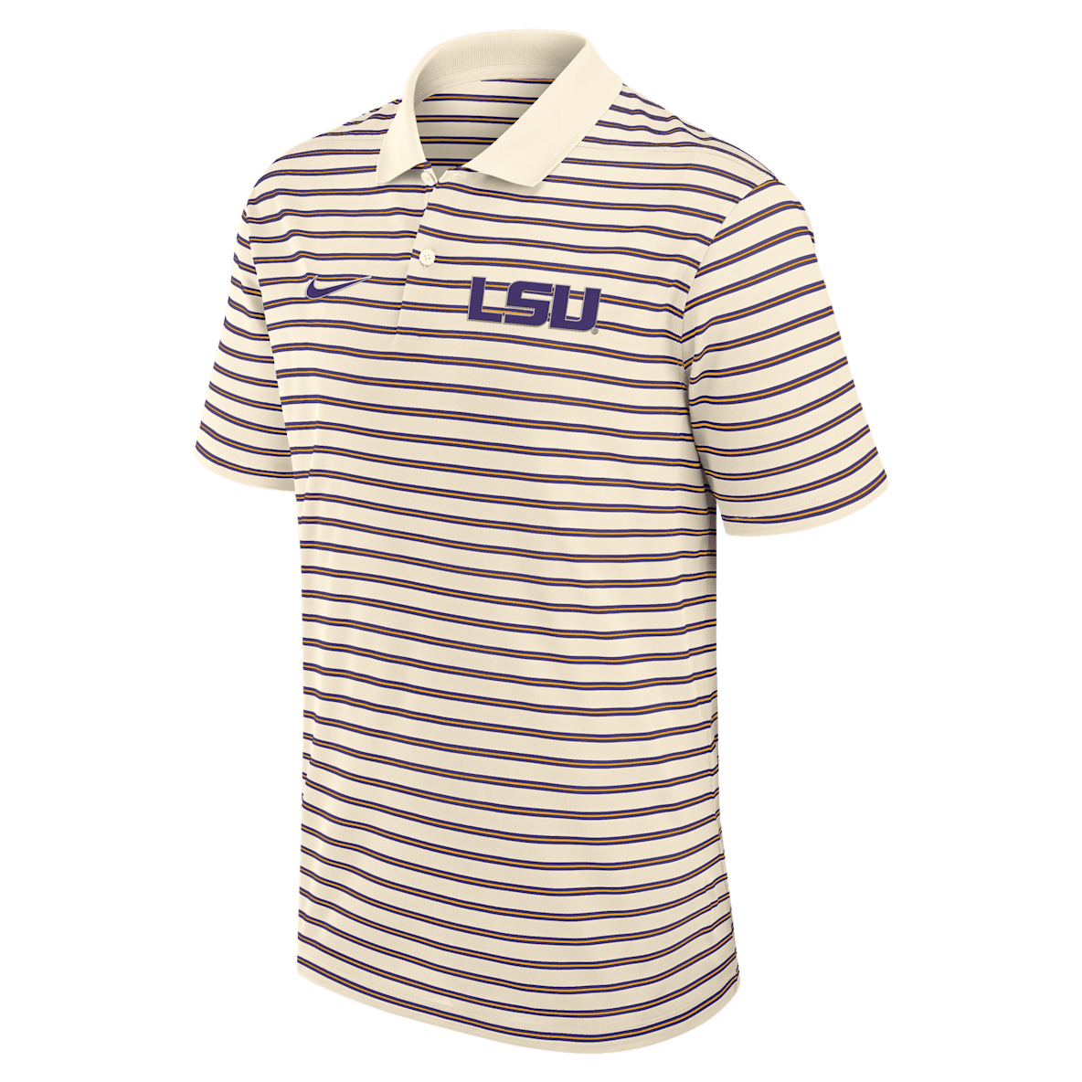 LSU Striped LSU Striped Men's Nike Dri-FIT College Polo