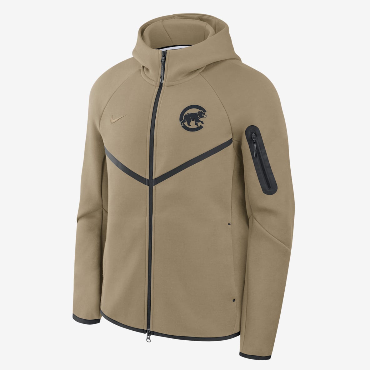 Chicago Cubs Tech Fleece Windrunner Chicago Cubs Tech Fleece Windrunner Chamarra con gorro Nike de la MLB de cierre completo para hombre