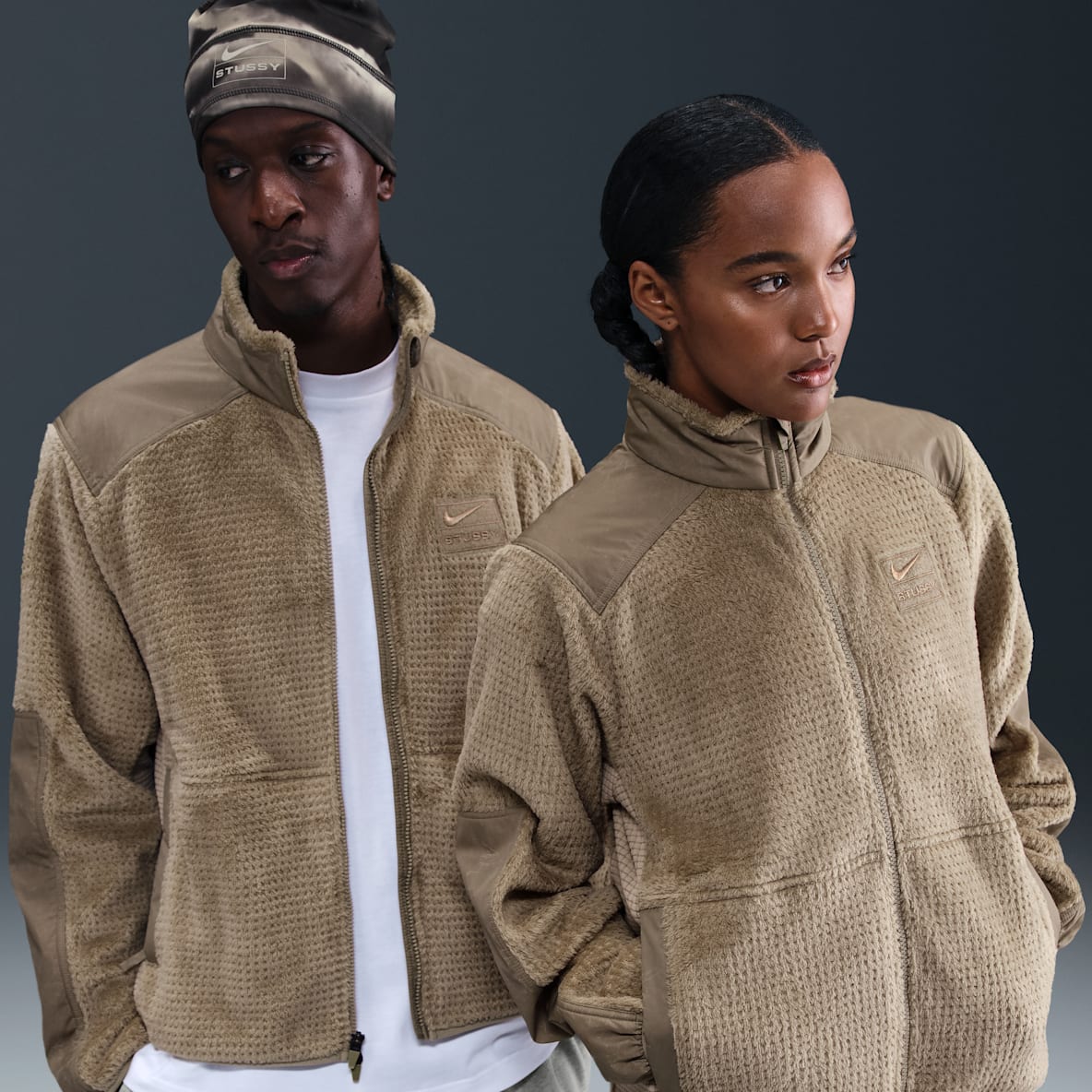 Nike x Stüssy Nike x Stüssy Hoogpolig jack met rits over de hele lengte