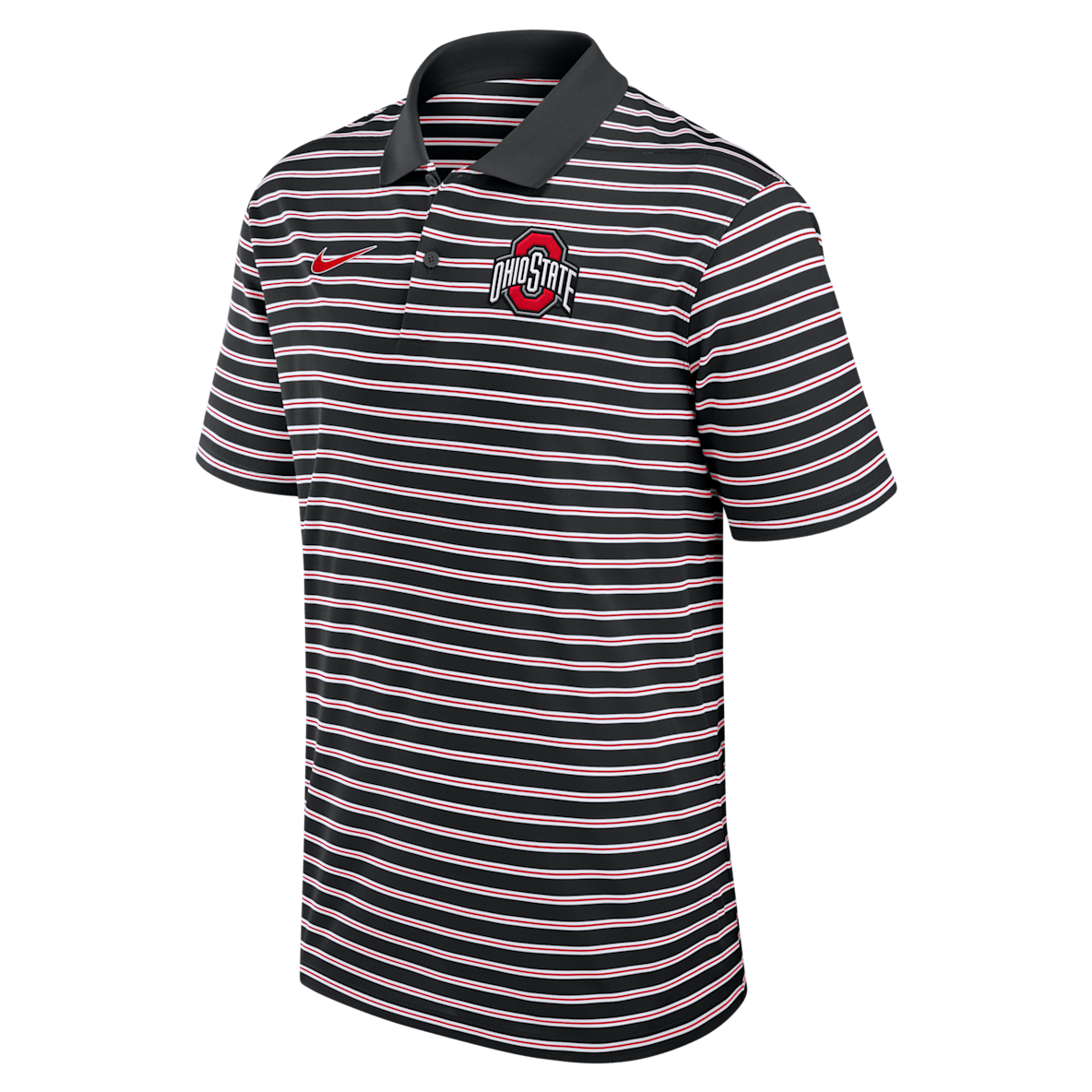 Ohio State Buckeyes Primetime Victory Striped Ohio State Buckeyes Primetime Victory Striped Men's Nike Dri-FIT College Polo