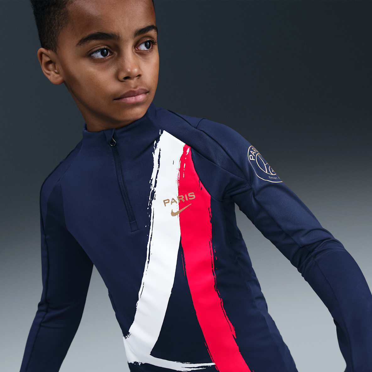 Paris Saint-Germain Strike Paris Saint-Germain Strike Nike Dri-FIT Fußball-Drill-Oberteil (ältere Kinder)