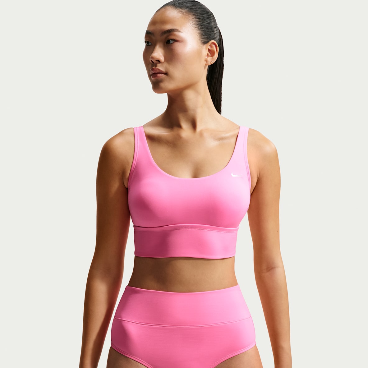 Nike Swim Midkini con cuello en forma de U para mujer