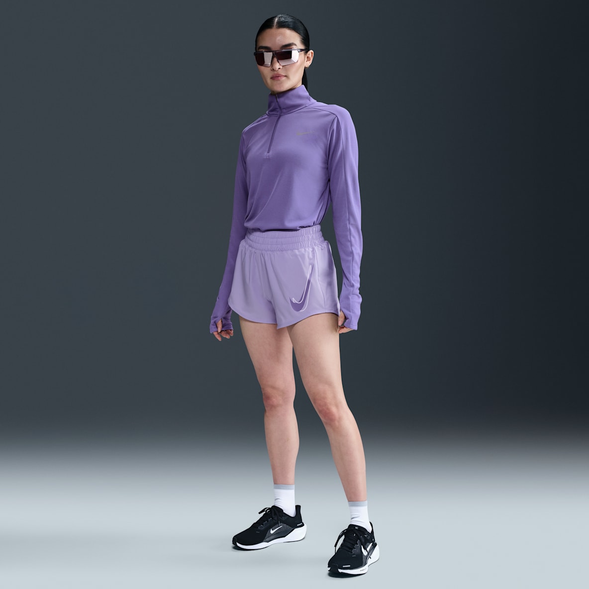 ナイキ ワン ウィメンズ Dri-FIT ミッドライズ ランニングショートパンツ (インナー付き)