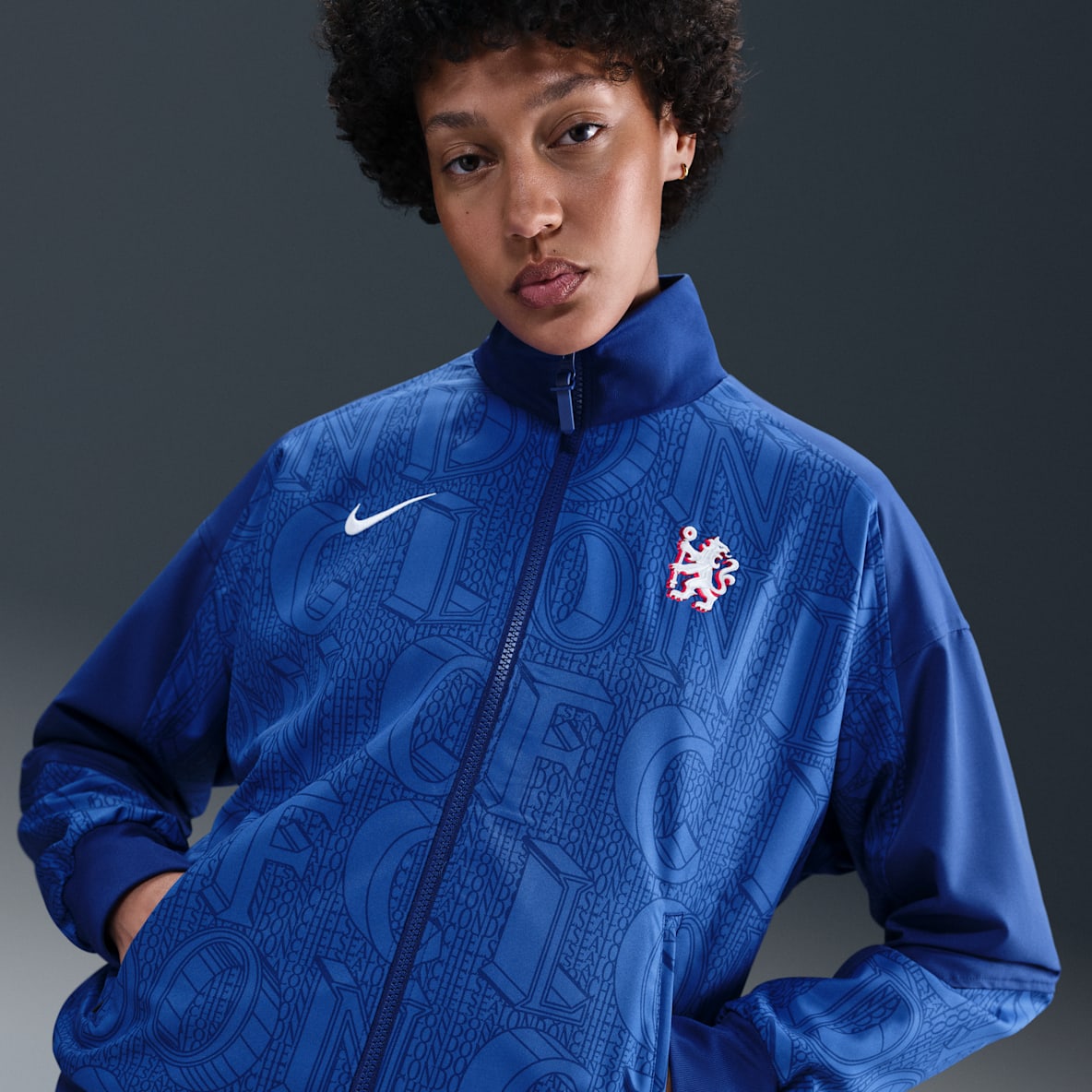 Chelsea F.C. Strike Chelsea F.C. Strike Women's Nike Dri-FIT Football Anthem Jacket