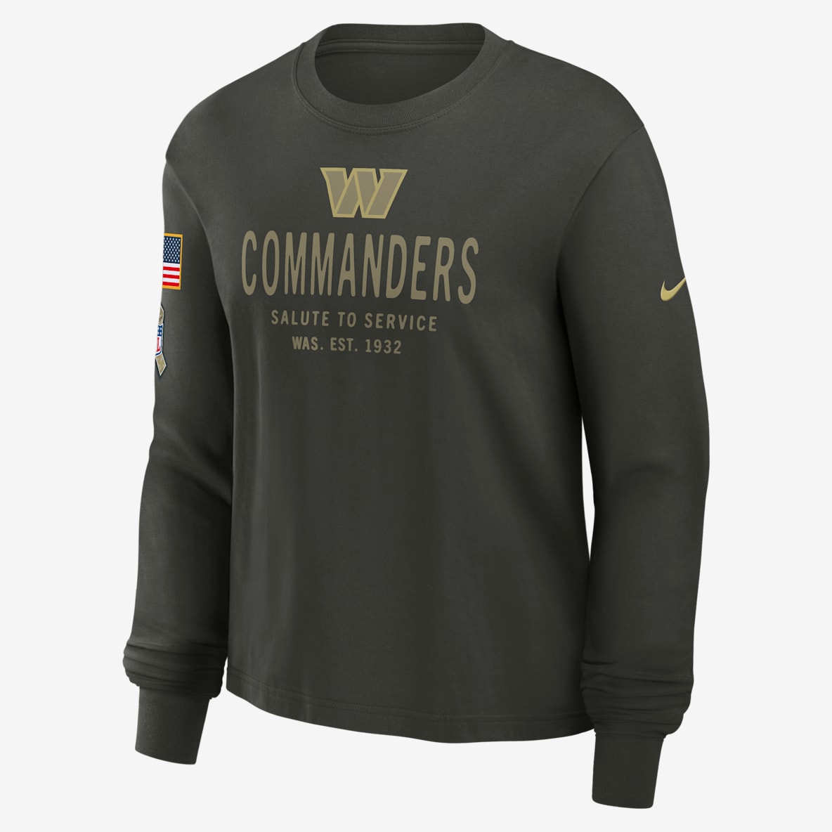 Washington Commanders Salute to Service Sideline Washington Commanders Salute to Service Sideline Playera de manga larga Nike Dri-FIT de la NFL para mujer