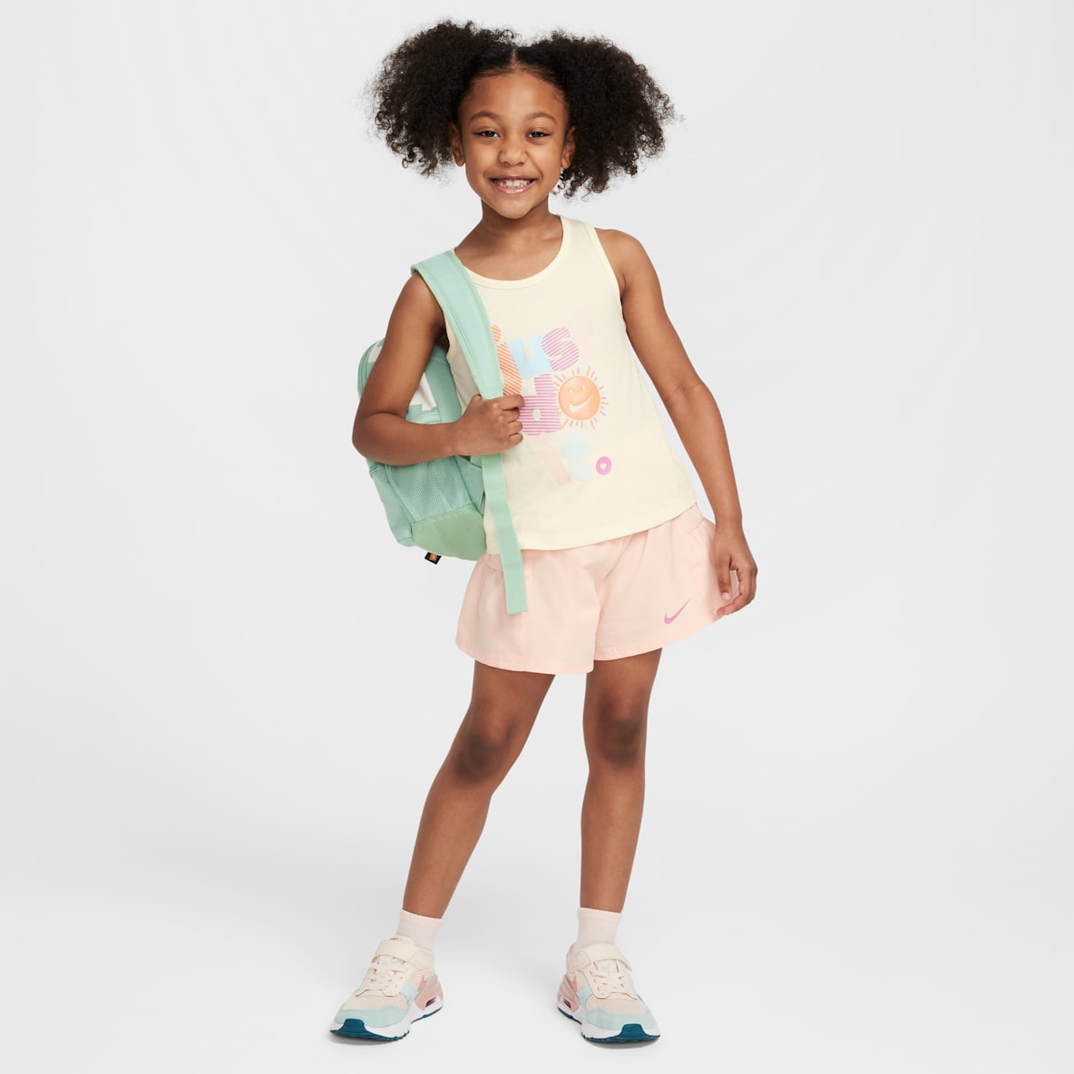 Nike Dri-FIT Sunny Swoosh Nike Dri-FIT Sunny Swoosh Conjunto de camiseta de tirantes y shorts para niños talla pequeña