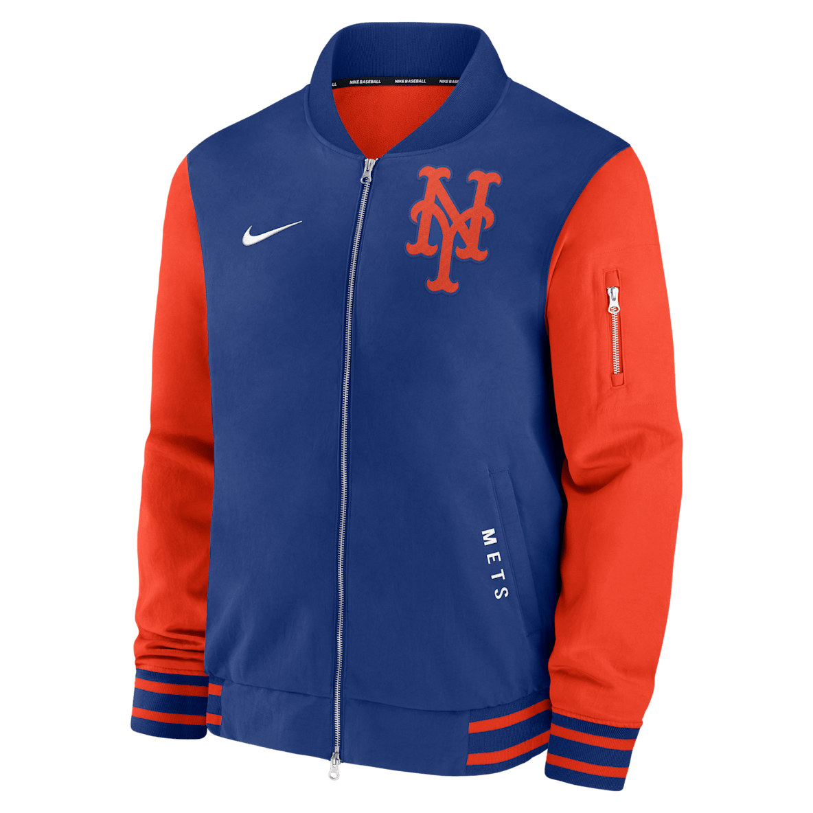 New York Mets Authentic Collection Dugout New York Mets Authentic Collection Dugout Men's Nike MLB Full-Zip Bomber Jacket