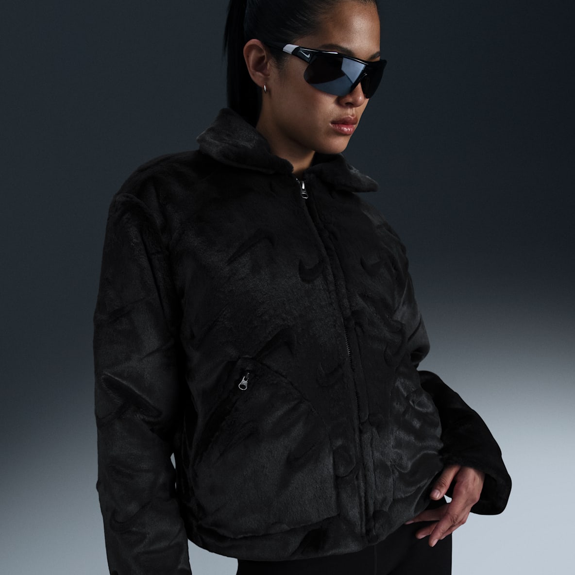 Nike Sportswear Essential Nike Sportswear Essential Women's Loose Printed Faux Fur Jacket