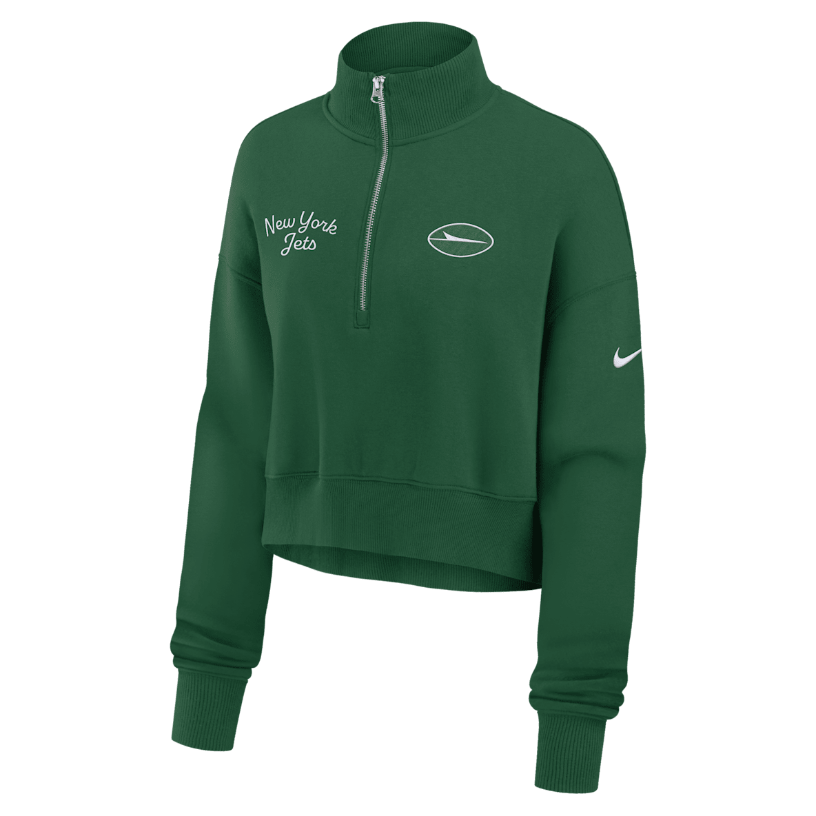 New York Jets Phoenix New York Jets Phoenix Women's Nike NFL Cropped 1/4-Zip Crew