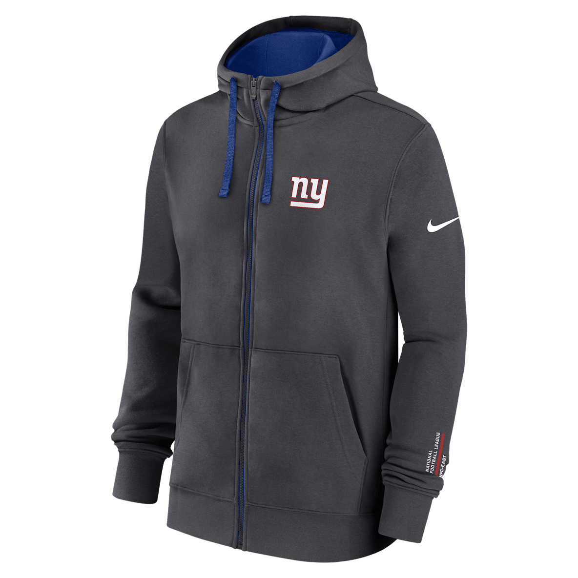 New York Giants Playbook Page Club Men's Nike NFL Full-Zip Hoodie