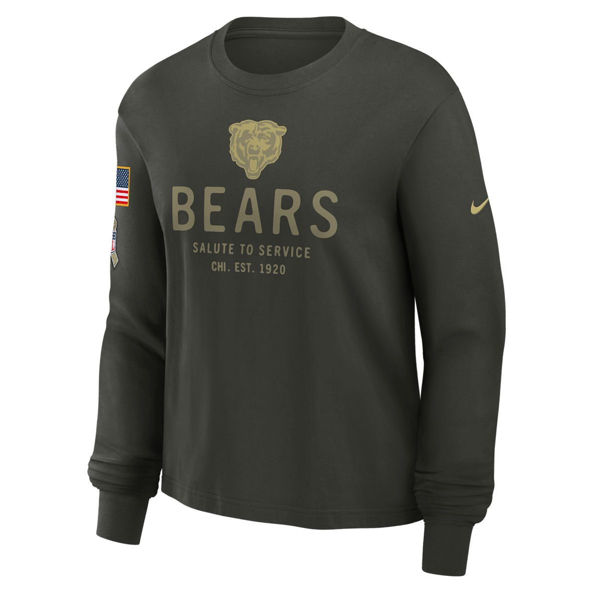 Chicago Bears Salute to Service Sideline Chicago Bears Salute to Service Sideline Women's Nike Dri-FIT NFL Long-Sleeve T-Shirt