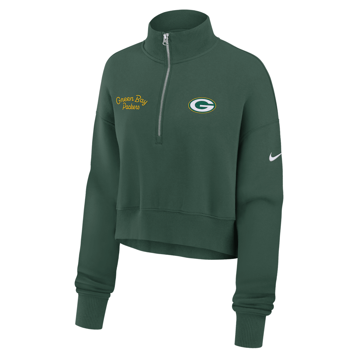 Green Bay Packers Phoenix Green Bay Packers Phoenix Women's Nike NFL Cropped 1/4-Zip Crew